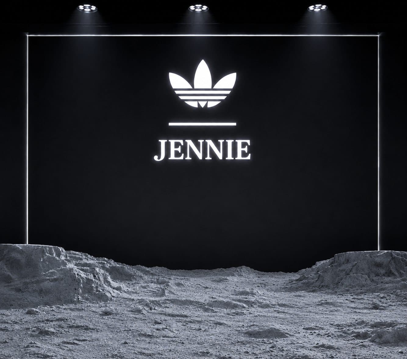 Adidas live set backdrop for the 9.9 marathon